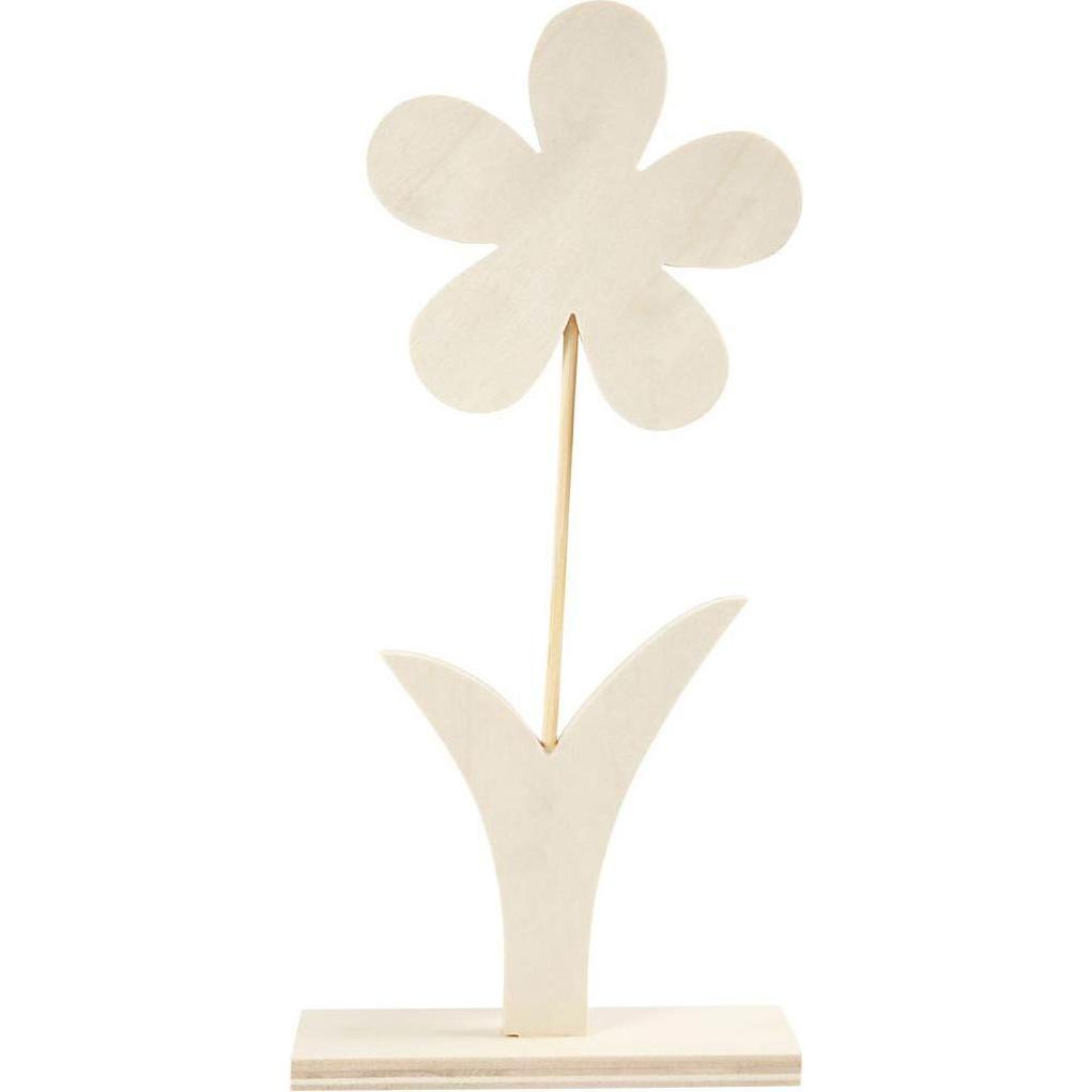 Creativ Company Holzblume mit Sockel, 26 cm