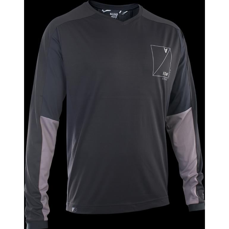 ION, Herren, Velotrikot, Bike Jersey Traze Amp LS AFT men - black (S), Schwarz, S