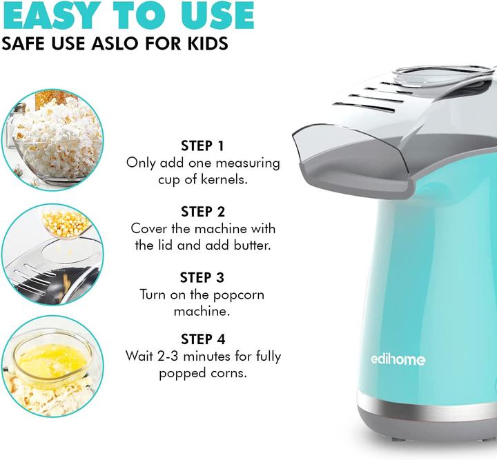 Actual product image Edihome Electric Popcorn Maker, Blue