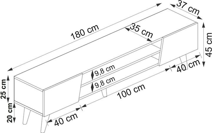Produktbild Kalune Design Clark (180 x 37 x 45 cm)