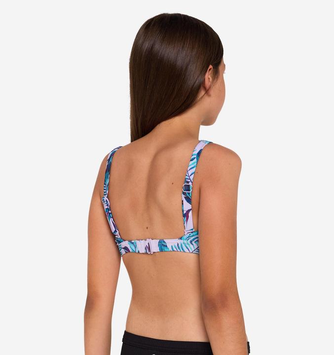 Produktbild Olaian Bikini-Oberteil Mädchen Bustier verstellbar 500 Nora violett geblümt (140)