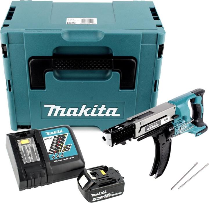 Produktbild Makita DFR 750 RM1J Akku Magazinschrauber 18V 45-75mm + 1x Akku 4,0Ah + Ladegerät + Makpac (Akkubetrieb)