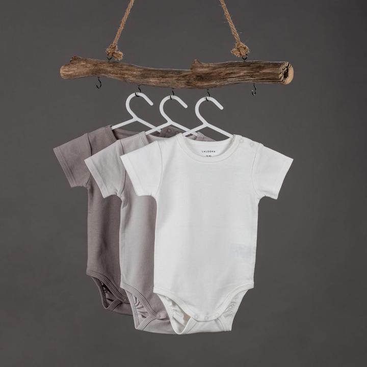 Produktbild La Loona LaLoona Baby-Bodys & Wickelbodys Baby Body Kurzarm OEKO-TEX® 6er Pack - Rose Grau - (74, 80)