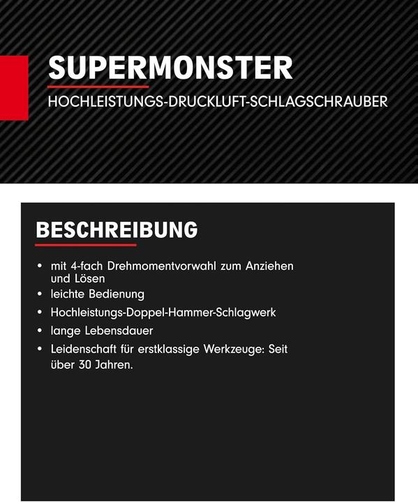 Immagine prodotto KS Tools Avvitatore ad aria compressa ad alte prestazioni 3/4" superMONSTER, 3405 Nm, L 504 mm