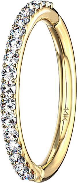 Immagine prodotto Star Piercing Anello a micro segmenti con cerniera in oro 14k e cristallo laterale in argento (senza ottone, Oro 14k)