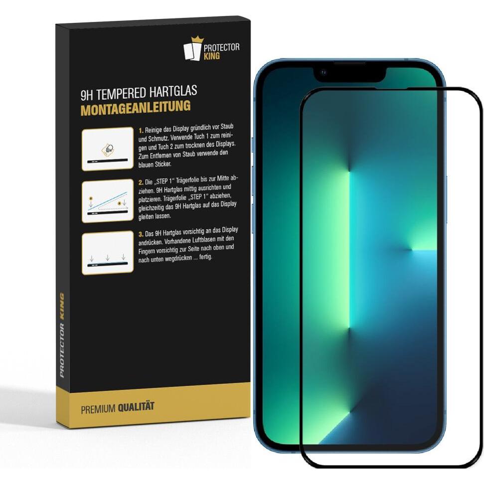 Thumbnail - Protectorking 2x echtes Tempered 9H Panzerhartglas 3D KLAR (2 Stück, Apple iPhone 13), Smartphone Schutzfolie, Transpare...