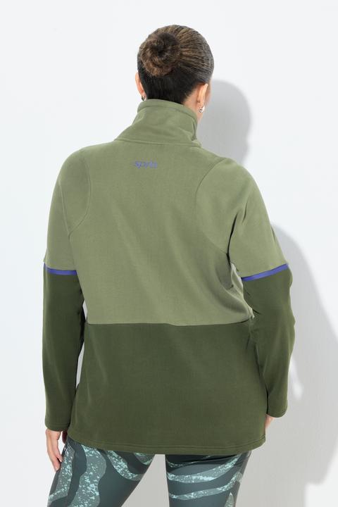 Actual product image Ulla Popken Two-Tone ZIp Front Pocket Sweatshirt (60)