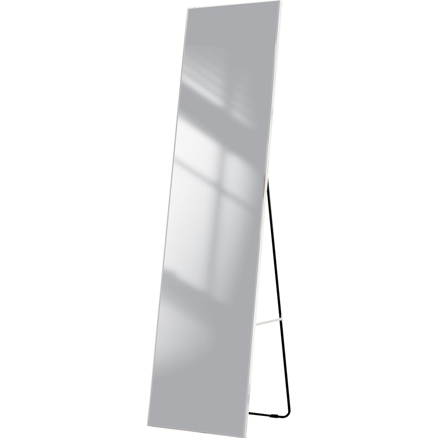 Emke, Spiegel, Standspiegel mit Rahmen aus Aluminium, Leicht Spiegel in voller Länge Aufhängen, 40*160cm, Silber