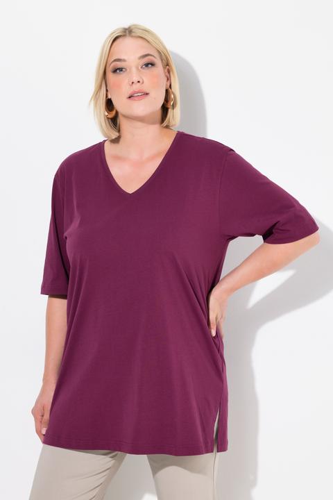 Actual product image Ulla Popken Basic V-Neck Relaxed Fit Short Sleeve Tee (60)