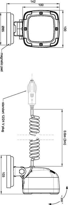 Produktbild Fristom LED Arbeitsscheinwerfer Magnetfuss (1300 lm)