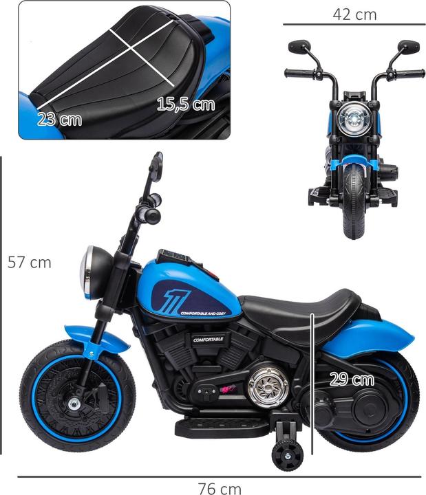 Actual product image Swisshandel24 Children's electric motorbike, 2 removable training wheels, 1.5-3 km/h, for children aged 1.5-3 (6 V)