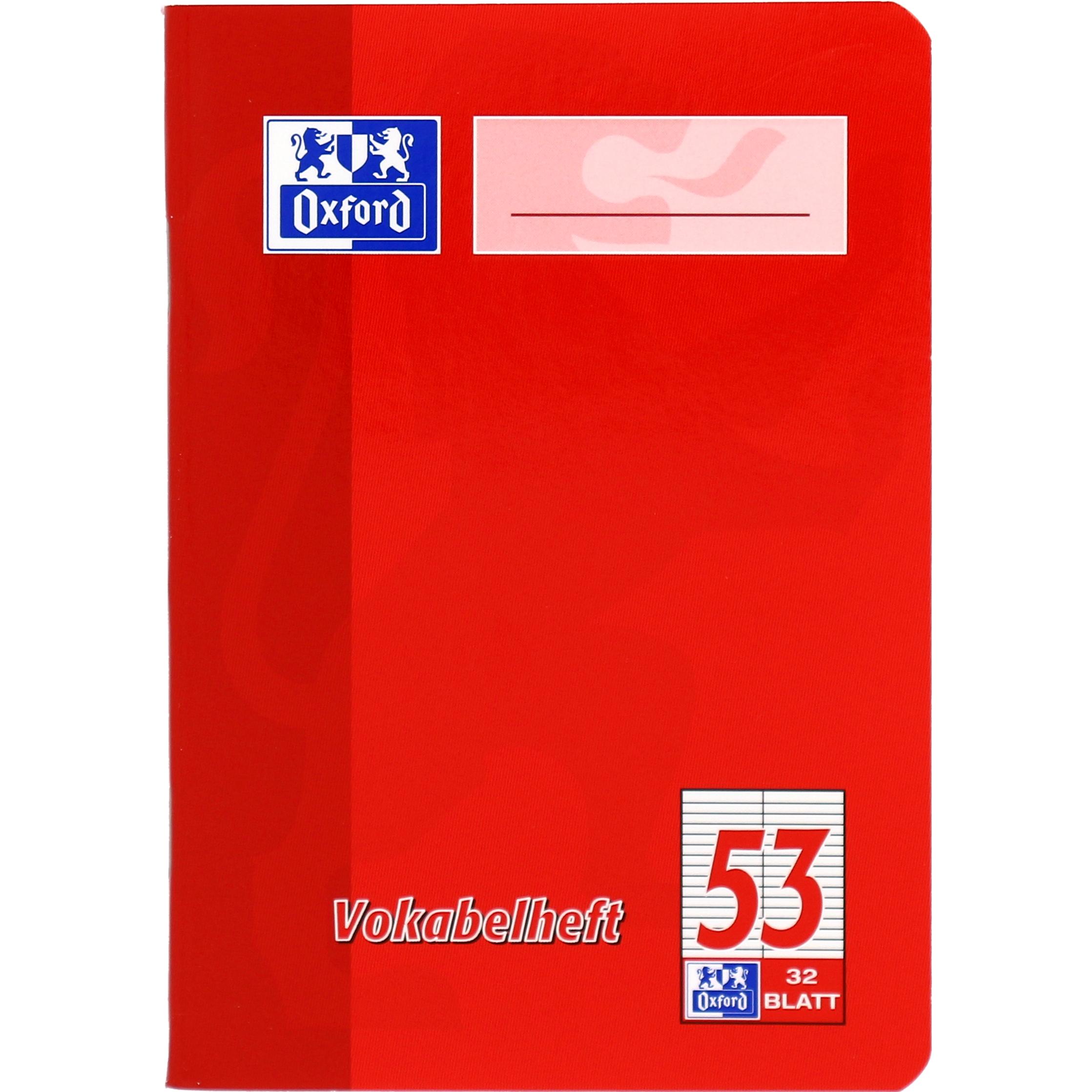 Oxford, Heft + Block, Vokabelheft (A6, Liniert, Harter Einband)