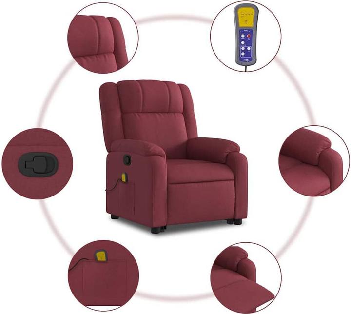 Actual product image VidaXL Massage chair with stand-up aid fabric
