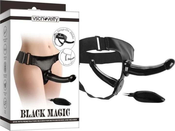 Produktbild vscnovelty Black Magic Doppel-Umschnallgurt Mit Vibration 17'8 cm Schwarz