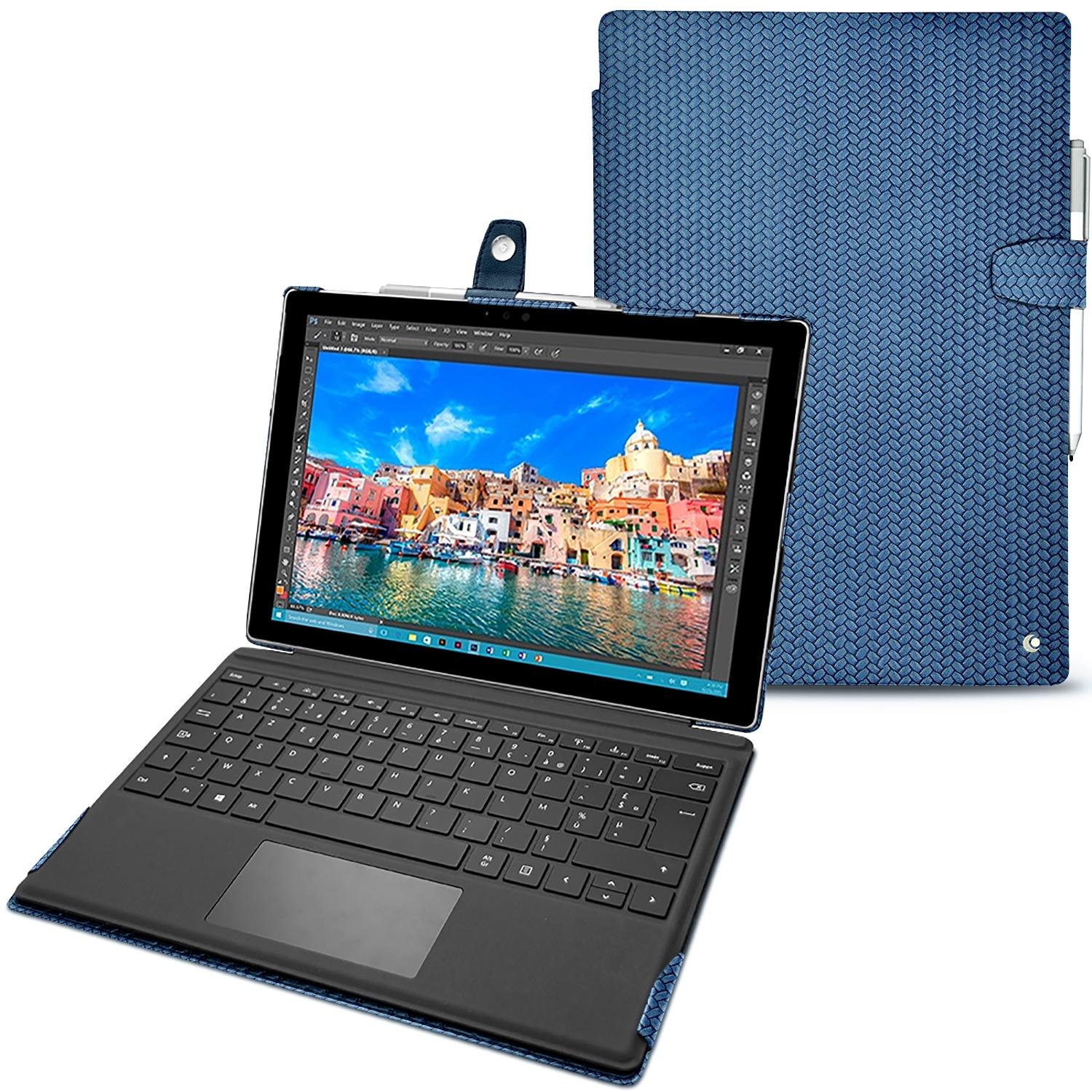 Noreve Lederschutzhülle (Microsoft Surface Pro 4), Tablet Hülle, Blau