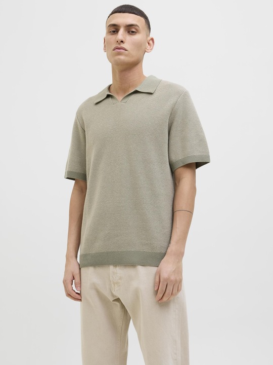 Actual product image Jack & Jones Jprcceaston Knit Split Neck Ss Sn (L)