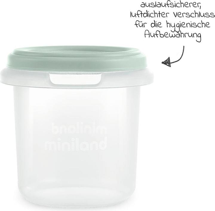 Produktbild Miniland Nahrungsbehälter & Portionierer Aufbewahrungsbehälter 10er Pack + 2 Löffel