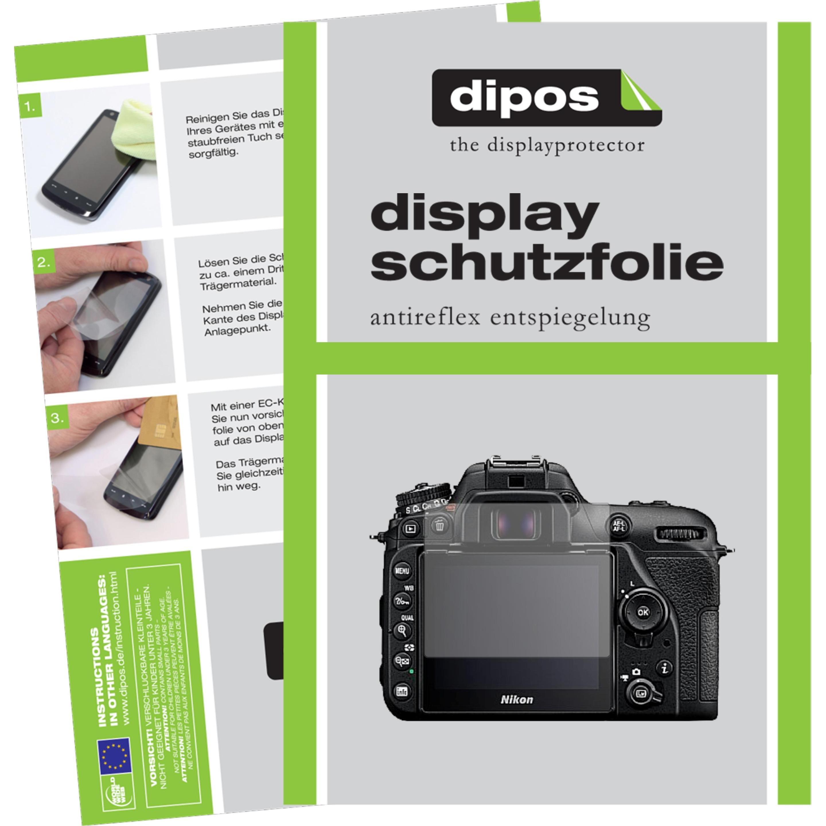 Dipos Displayschutzfolie Antireflex (Displayschutz, D7500), Kameraschutz, Transparent