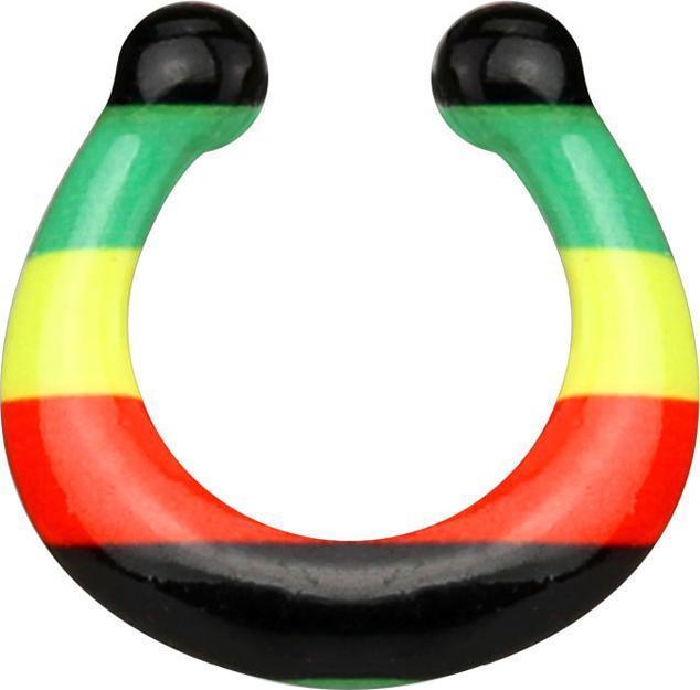 Produktbild Star Piercing Fake Septum mit Rastamuster (Messing)