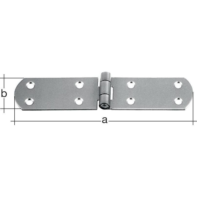 Magni, Baubeschläge + Holzverbinder, Alberts 327118 Kistenband mit vernietetem Stift Edelstahl 200 x 35 mm (Kistenbänder...