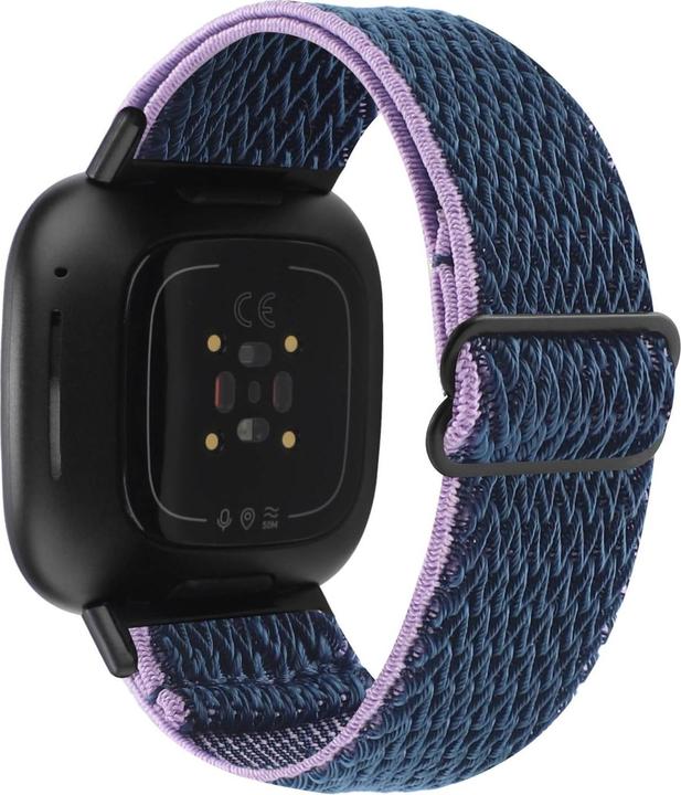 Produktbild Cover-Discount Fitbit Versa 4 / Sense 2 - Nylon Ersatzarmband dunkelblau (Nylon, Versa 3, Sense)