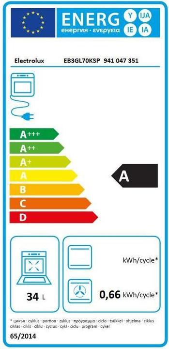 Label énergétique Electrolux EB3GL70KSP