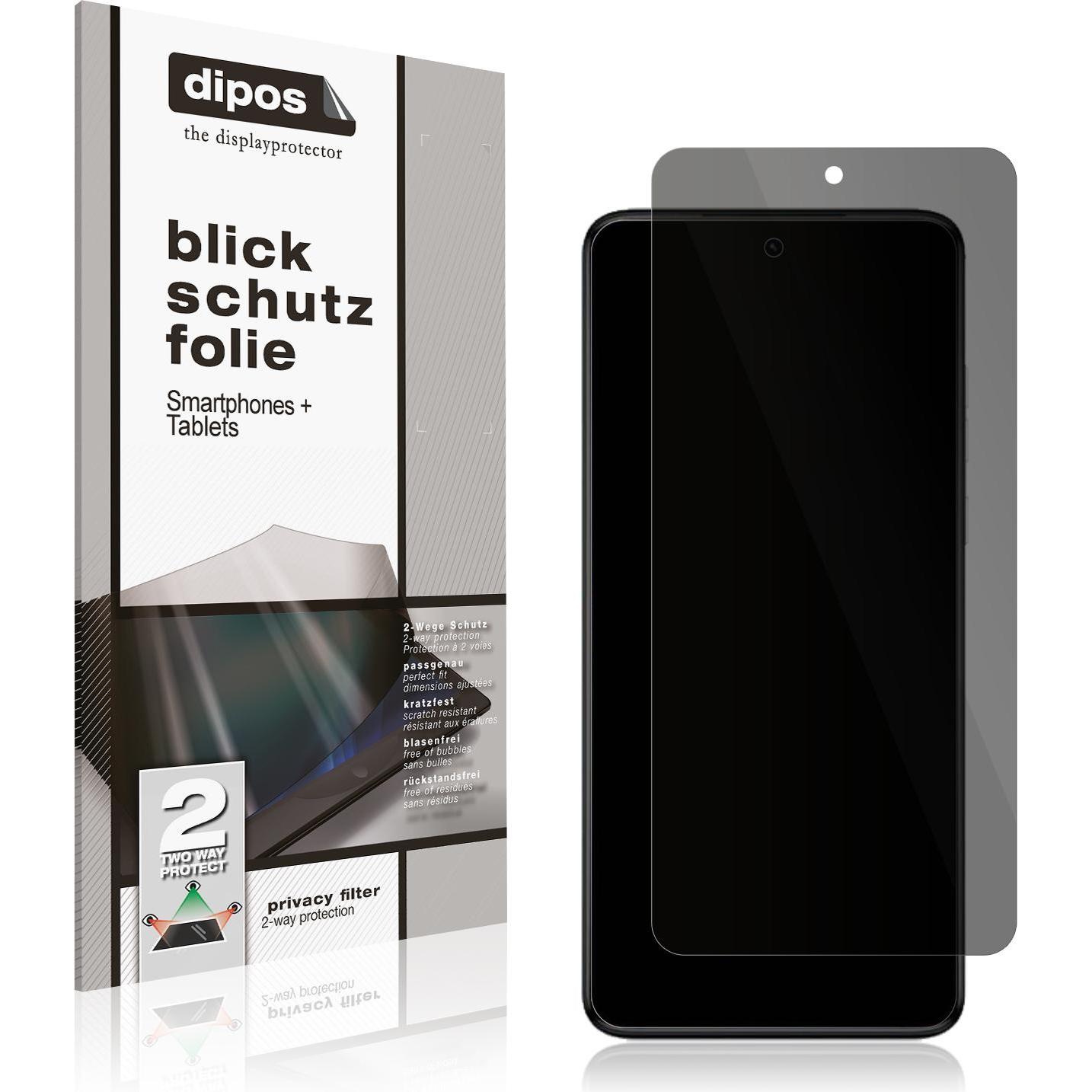 Dipos Blickschutzfolie 2-Way Anti-Shock (1 Stück, Motorola Moto G84), Smartphone Schutzfolie, Transparent