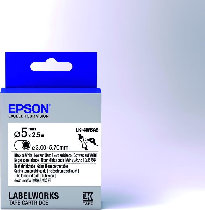 Actual product image Epson Label Cassette Lk-4wba5 (1.20 cm, White)