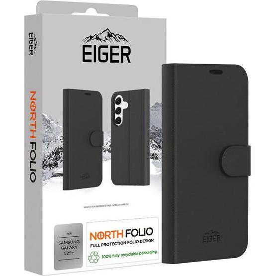 Thumbnail - Eiger North Folio (Samsung Galaxy S25+), Smartphone Hülle, Schwarz
