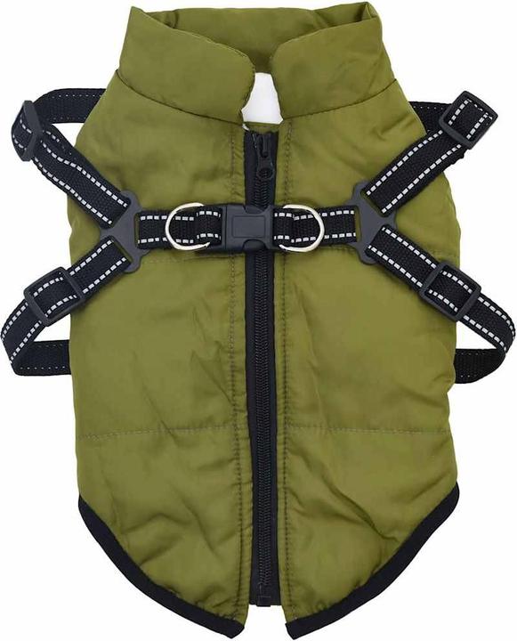 Actual product image vidaXL Dog coat with harness Waterproof Reflective (32, Dog coat)