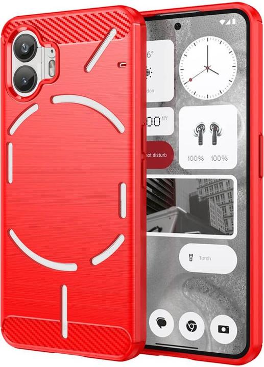 Actual product image Cover-Discount Nothing Phone (2) - Metal Carbon Look Case red (Nothing Phone (2))