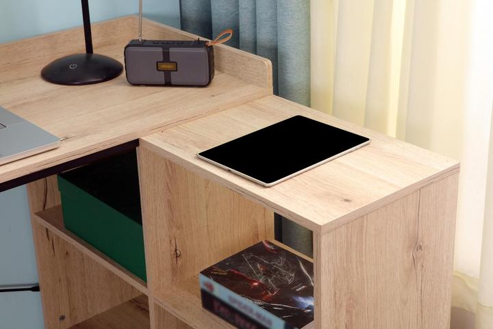 Produktbild HTI-Living Eckschreibtisch mit Regal Cedrik Artisaneiche-Schwarz (110 x 88 x 81 cm)