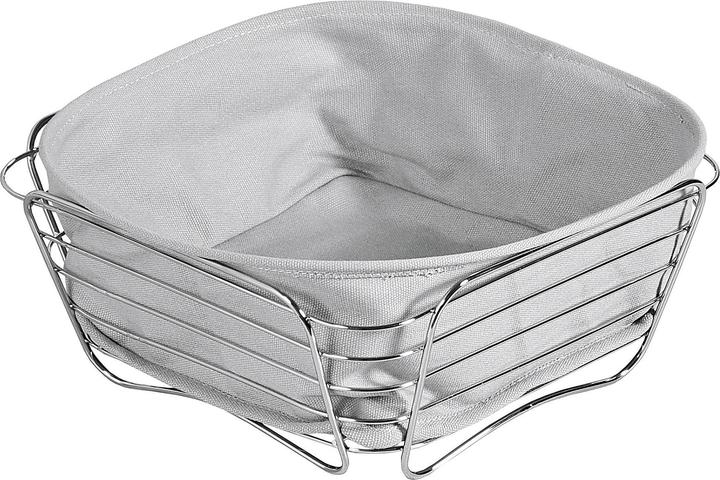 Kesper Zilver, 26 x 26 x 11 cm Roestvrijstalen brood- en fruitmand in grijs