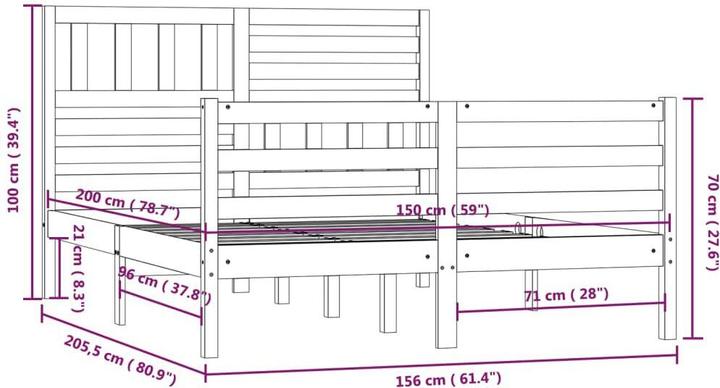 Produktbild vidaXL Bettrahmen (150 x 200 cm)