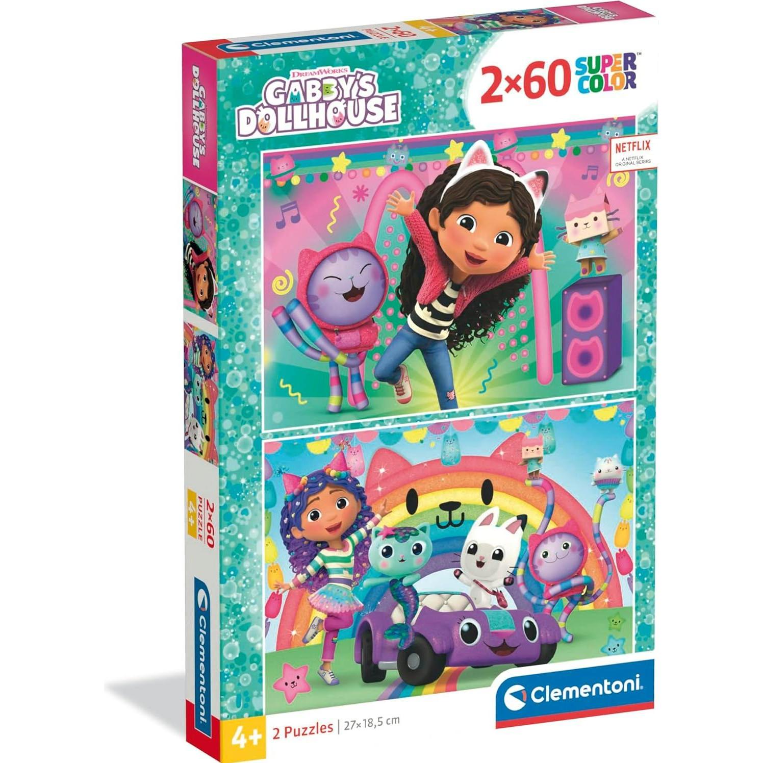 Clementoni Multicolore La Casa Delle Bambole Di Gabby 2X60 Pezzi Puzzle (120 Pezzi)
