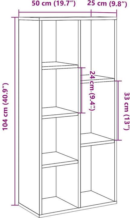 Image du produit vidaXL Bücherregal (50 x 25 x 104 cm)
