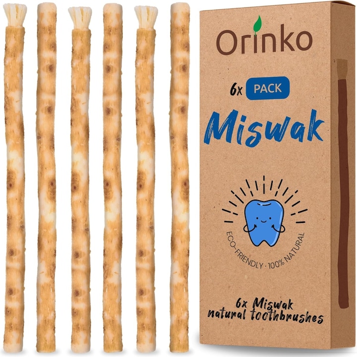 Orinko Brosse à dents naturelle Miswak (6 x)