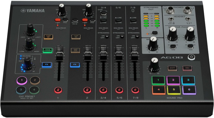 Immagine prodotto Yamaha AG08 Mixer nero per lo streaming live (Mixer da studio e live)