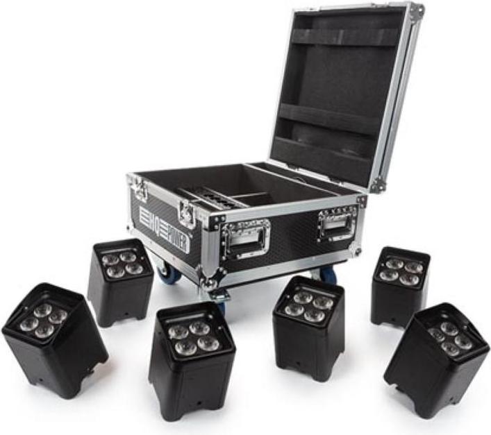 HQ Power Flightcase Mit 6 Akkubetriebenen Led-Bodenscheinwerfern Hqlp10031 (12 W)