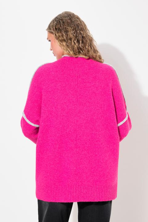 Image du produit Ulla Popken Pull rayé oversize, col montant et manches longues (42, 44)