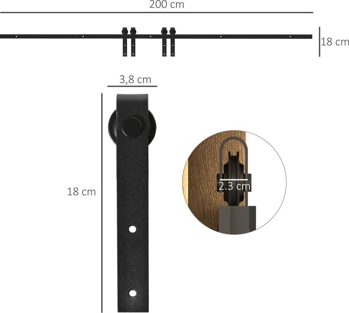 Actual product image Homcom Sliding door system