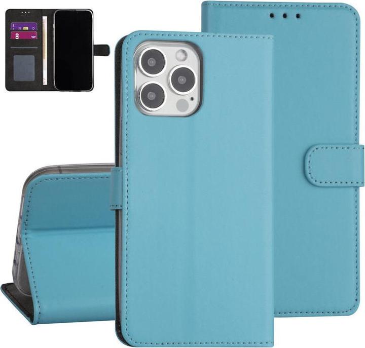 Produktbild Ambiance1 Hülle iPhone 13 Pro Max - Book Case Kunstleder hellblau No.323 (Apple iPhone 13 Pro Max)