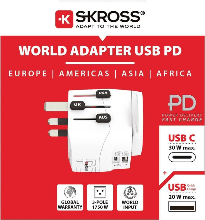 Productafbeelding Skross PRO Licht USB AC30PD