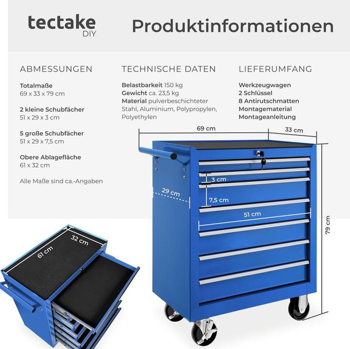 Image du produit tectake Chariot à outils (1 x)