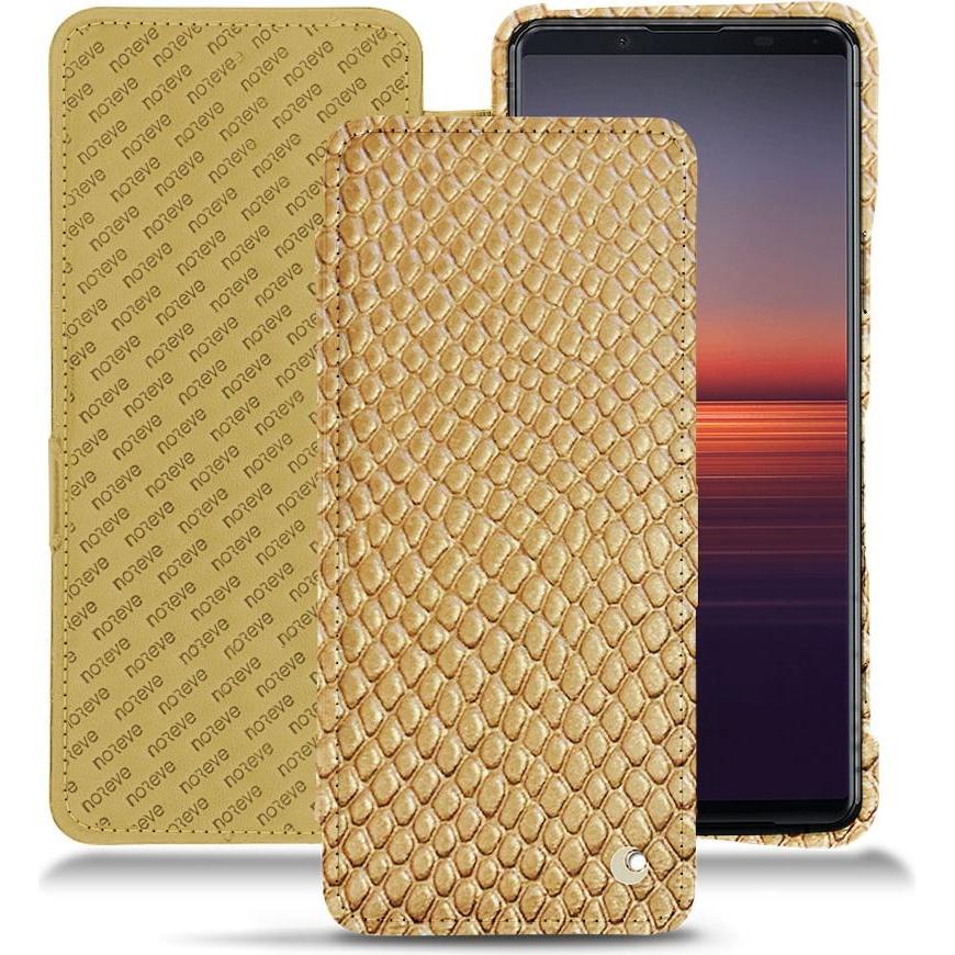 Noreve Lederschutzhülle horizontal (Sony Xperia 5 II), Smartphone Hülle, Beige