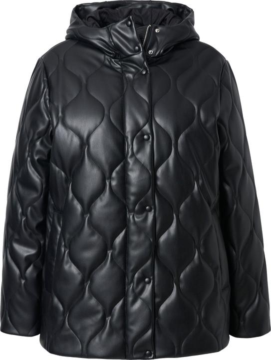 Produktbild Ulla Popken Lederoptik-Steppjacke, Wellenstepp, 2-Wege-Zipper (42, 44)