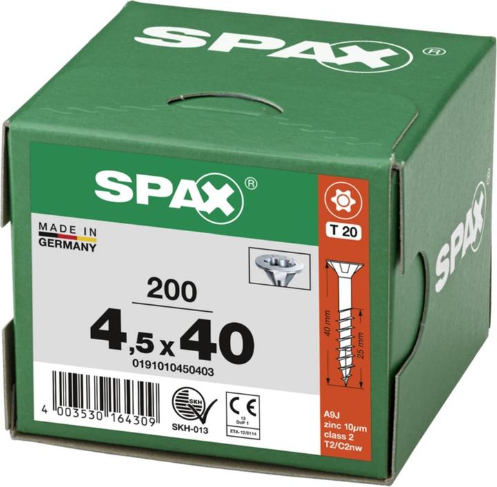Actual product image Spax Senkmultikopf T-Star Plus T20 Teilgewinde Wirox (200 Screws per piece, 4.5 x 40 mm)