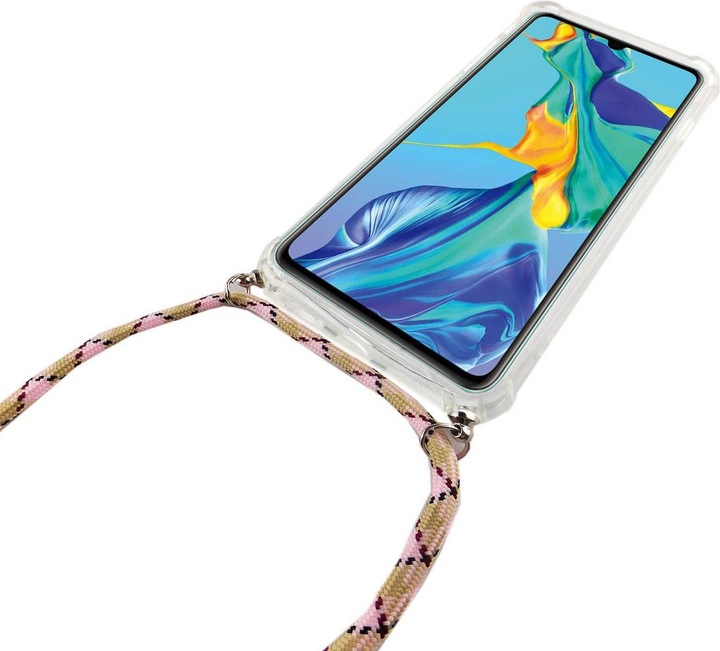 Actual product image König Design Huawei P30 Pro New Editition Mobile Phone Chain Case with Cord Case Pink