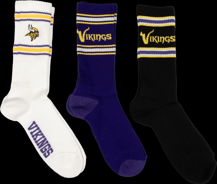 Immagine prodotto Barefoot Minnesota Vikings 3pk Crew Socks 39-42 (39 - 42)