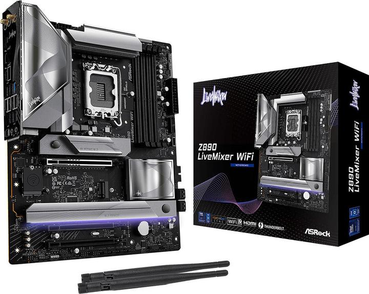 Productafbeelding AsRock Z890 LiveMixer WiFi Intel DDR5 S1851 (LGA 1851, Intel Z890, ATX)